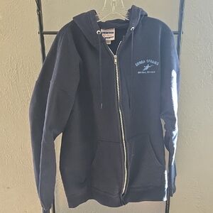 Hanes Navy Blue Ultimate Cotton Label Zip Up Sweatshirt